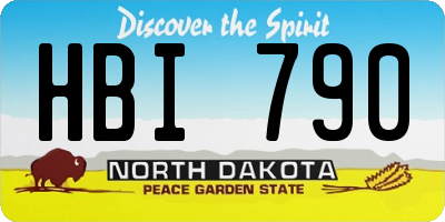 ND license plate HBI790