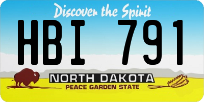 ND license plate HBI791