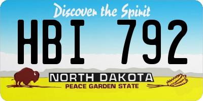 ND license plate HBI792