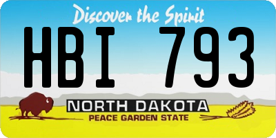 ND license plate HBI793