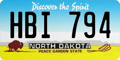 ND license plate HBI794