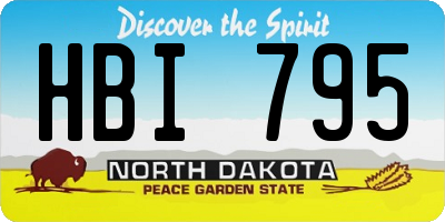 ND license plate HBI795