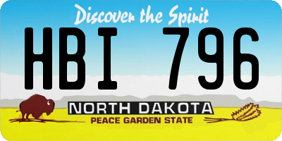 ND license plate HBI796