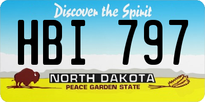 ND license plate HBI797