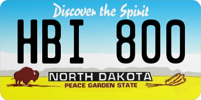 ND license plate HBI800