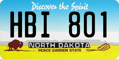 ND license plate HBI801