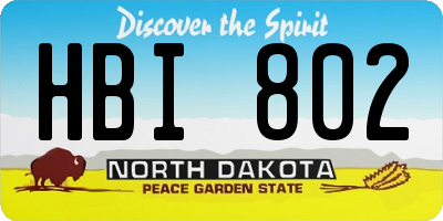 ND license plate HBI802