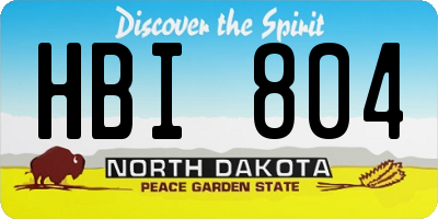 ND license plate HBI804