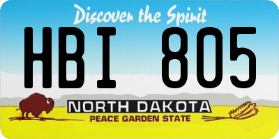 ND license plate HBI805