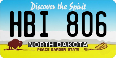 ND license plate HBI806