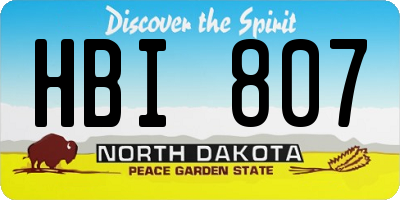 ND license plate HBI807