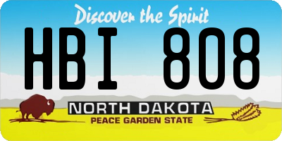 ND license plate HBI808