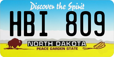 ND license plate HBI809