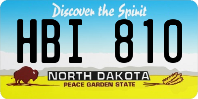 ND license plate HBI810