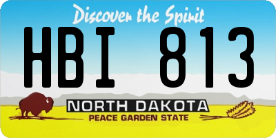 ND license plate HBI813