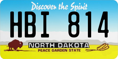 ND license plate HBI814