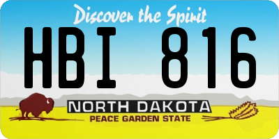 ND license plate HBI816