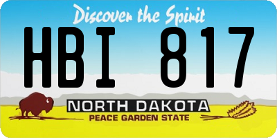 ND license plate HBI817