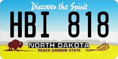 ND license plate HBI818