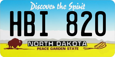 ND license plate HBI820