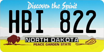 ND license plate HBI822