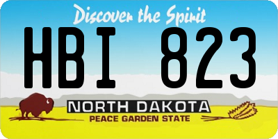 ND license plate HBI823
