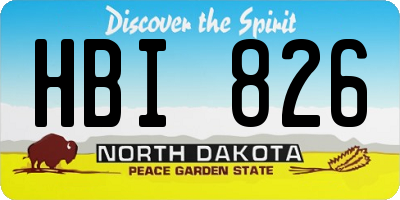 ND license plate HBI826
