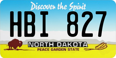 ND license plate HBI827