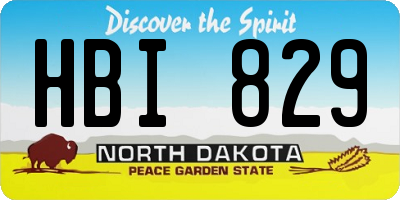 ND license plate HBI829