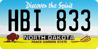 ND license plate HBI833