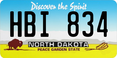 ND license plate HBI834