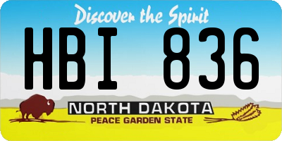 ND license plate HBI836