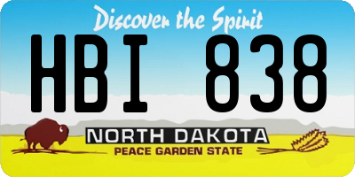 ND license plate HBI838