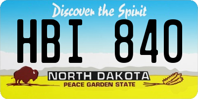 ND license plate HBI840