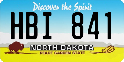 ND license plate HBI841