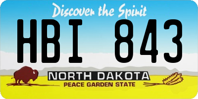 ND license plate HBI843