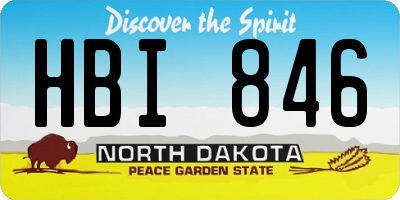 ND license plate HBI846