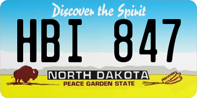 ND license plate HBI847