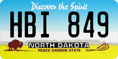 ND license plate HBI849