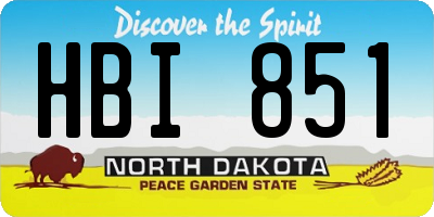 ND license plate HBI851