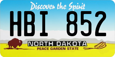 ND license plate HBI852