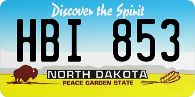 ND license plate HBI853