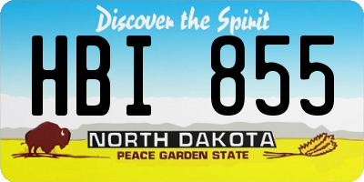 ND license plate HBI855
