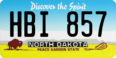 ND license plate HBI857