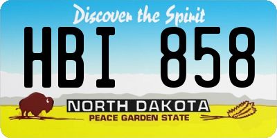 ND license plate HBI858