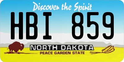 ND license plate HBI859
