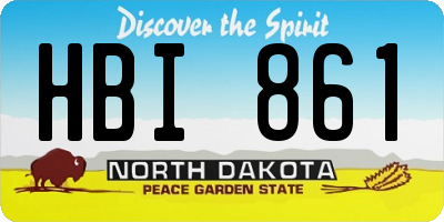 ND license plate HBI861