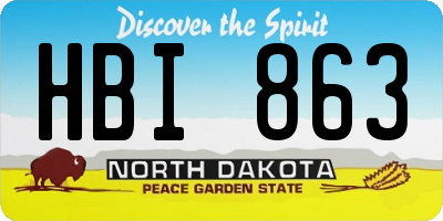ND license plate HBI863