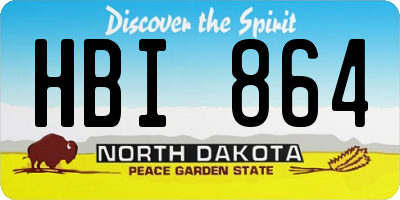 ND license plate HBI864