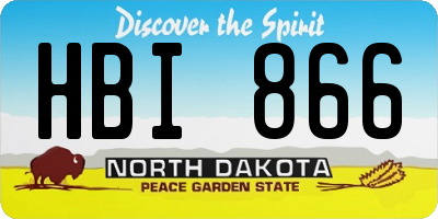 ND license plate HBI866